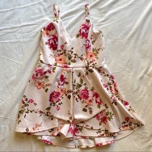 Light pink floral romper